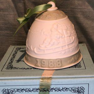 Vintage Lladro Annual Christmas Ornament Bell New In Box 1988